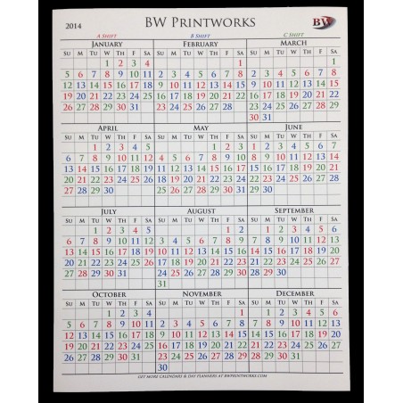 12 Month Single Sheet Calendar 8.5 x 11